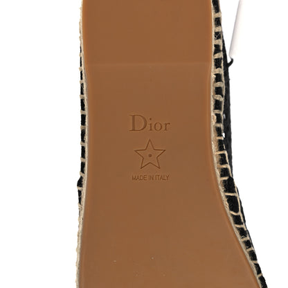 Christian Dior Canvas Embroidered Perforated Granville Espadrille 36.5 Black 6 of 9