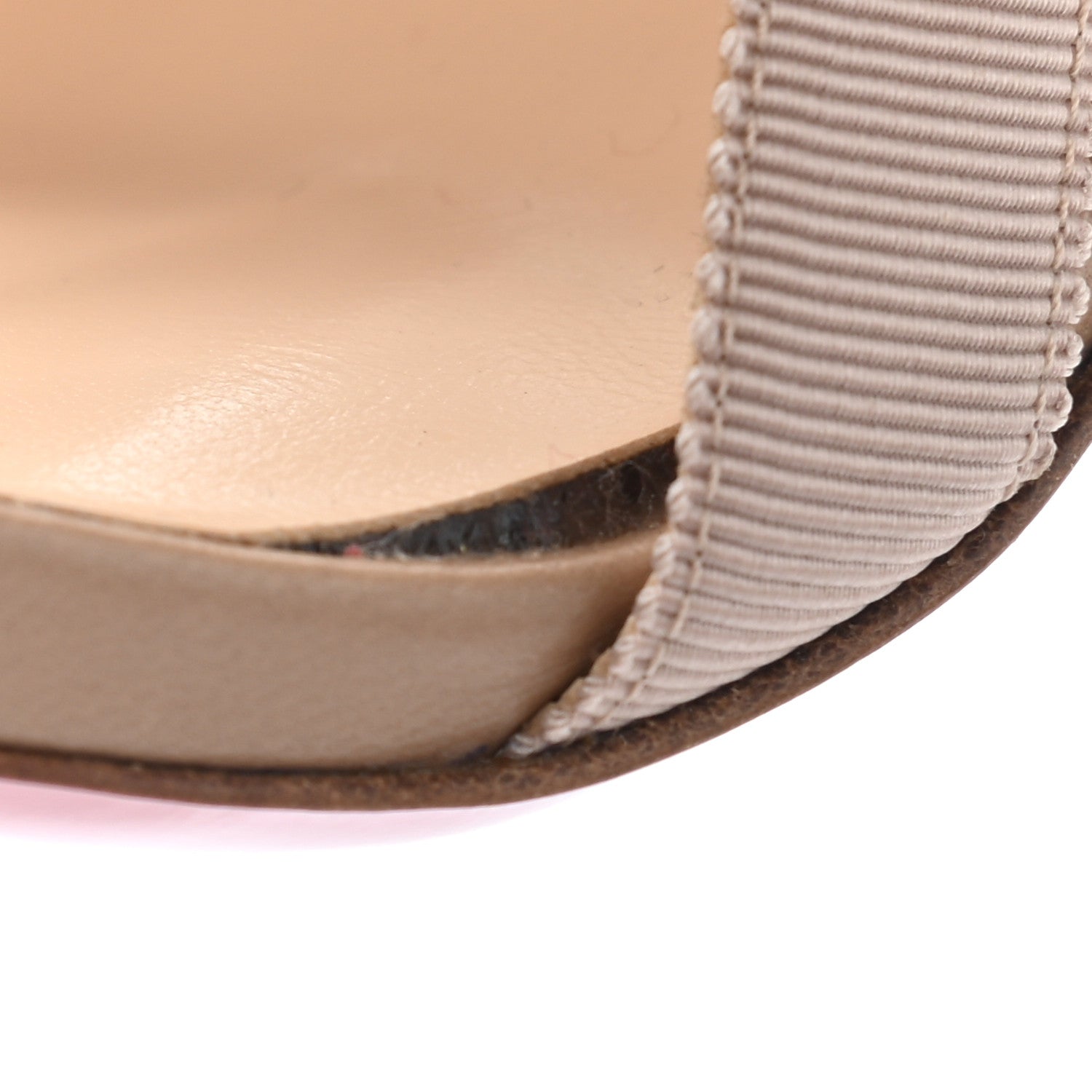 Christian Louboutin Grosgrain Christeriva 100 Sandals 37.5 Nude 9 of 12
