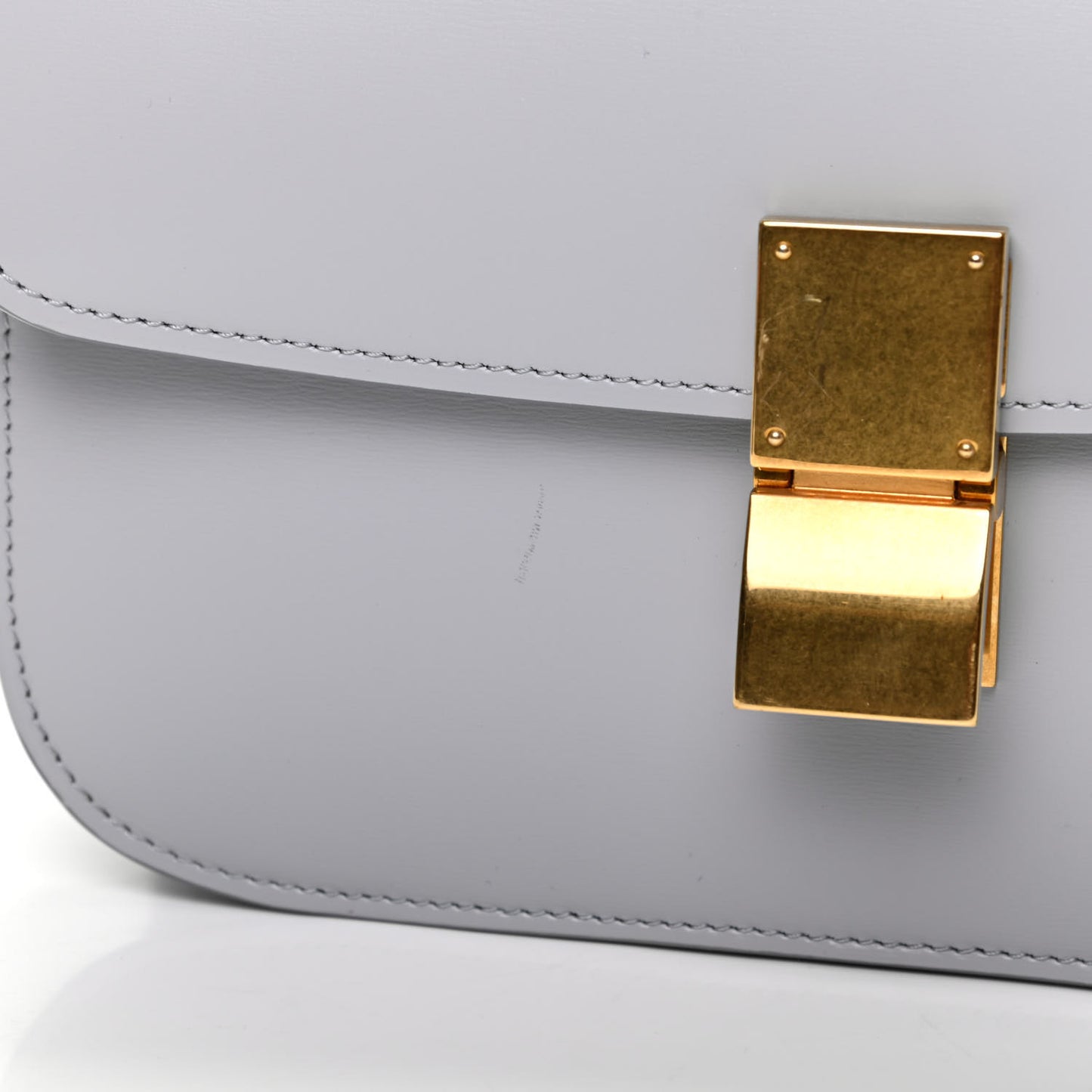 Box Calfskin Medium Classic Box Flap Bag Light Grey