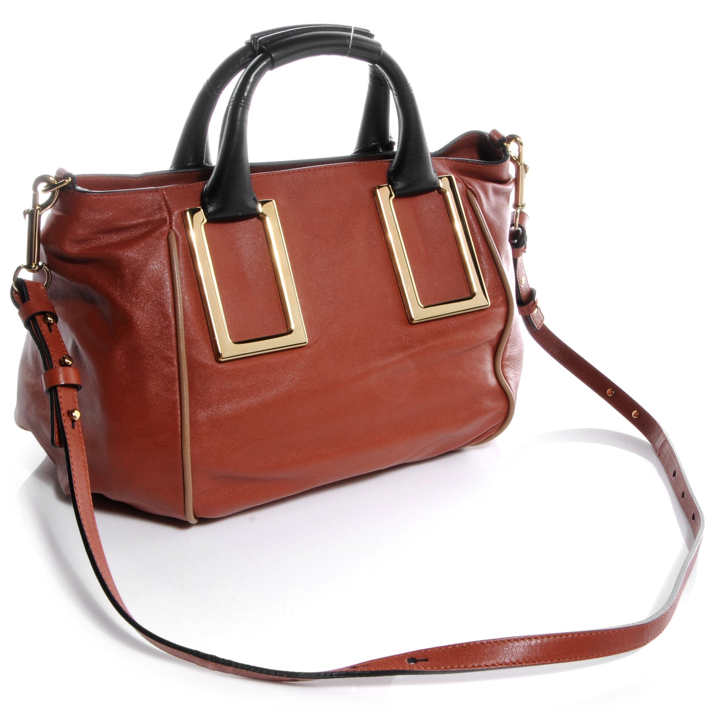 Leather Ethel Satchel Red Blush