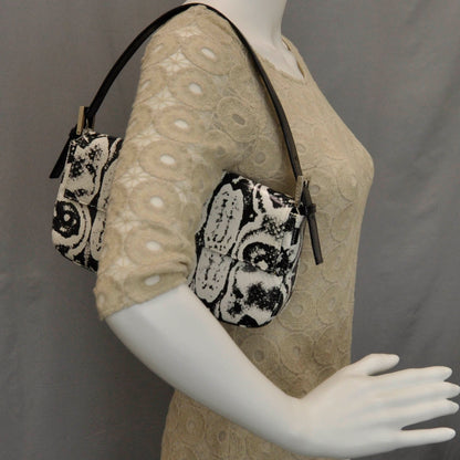Fendi Snakeskin Baguette Black White 2 of 8