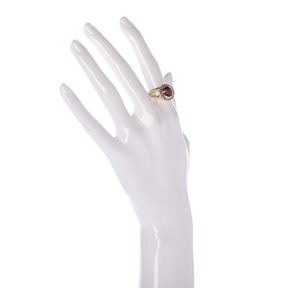 David Yurman 18K Yellow Gold Garnet Pink Sapphire 8mm Petite Cerise Ring 52 6 4 of 7