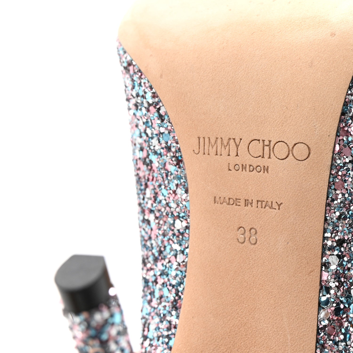 Jimmy Choo Coarse Glitter Romy 100 Pumps 38 Bubblegum 7 of 9