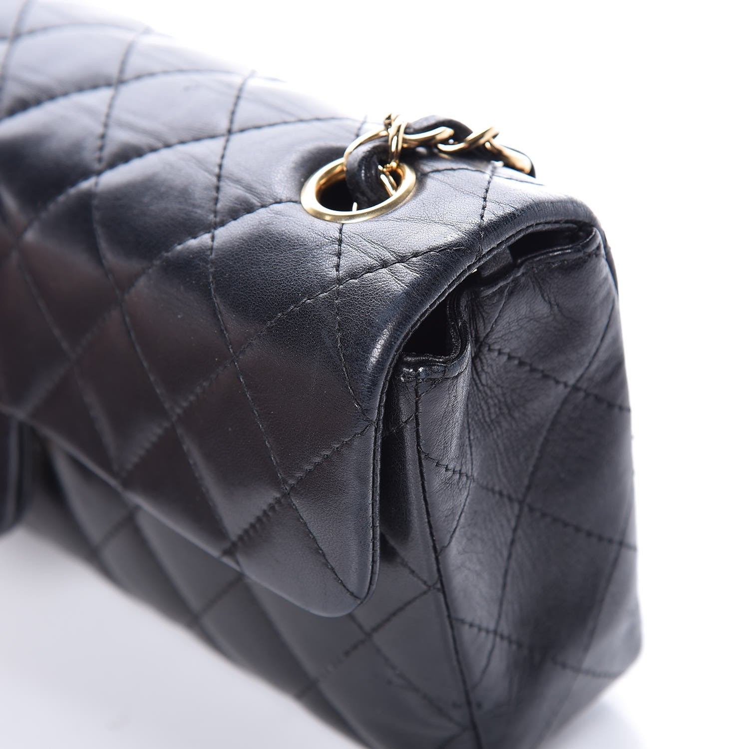 Chanel Lambskin Quilted East West Flap Black 10 of 12