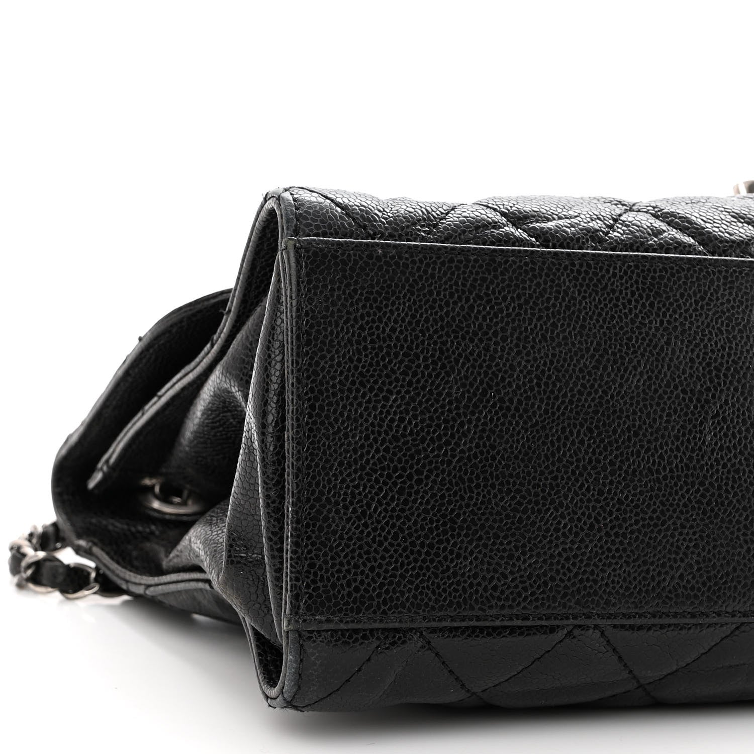 Chanel Crumpled Grained Calfskin Jumbo CC Crave Flap Black 9 of 10