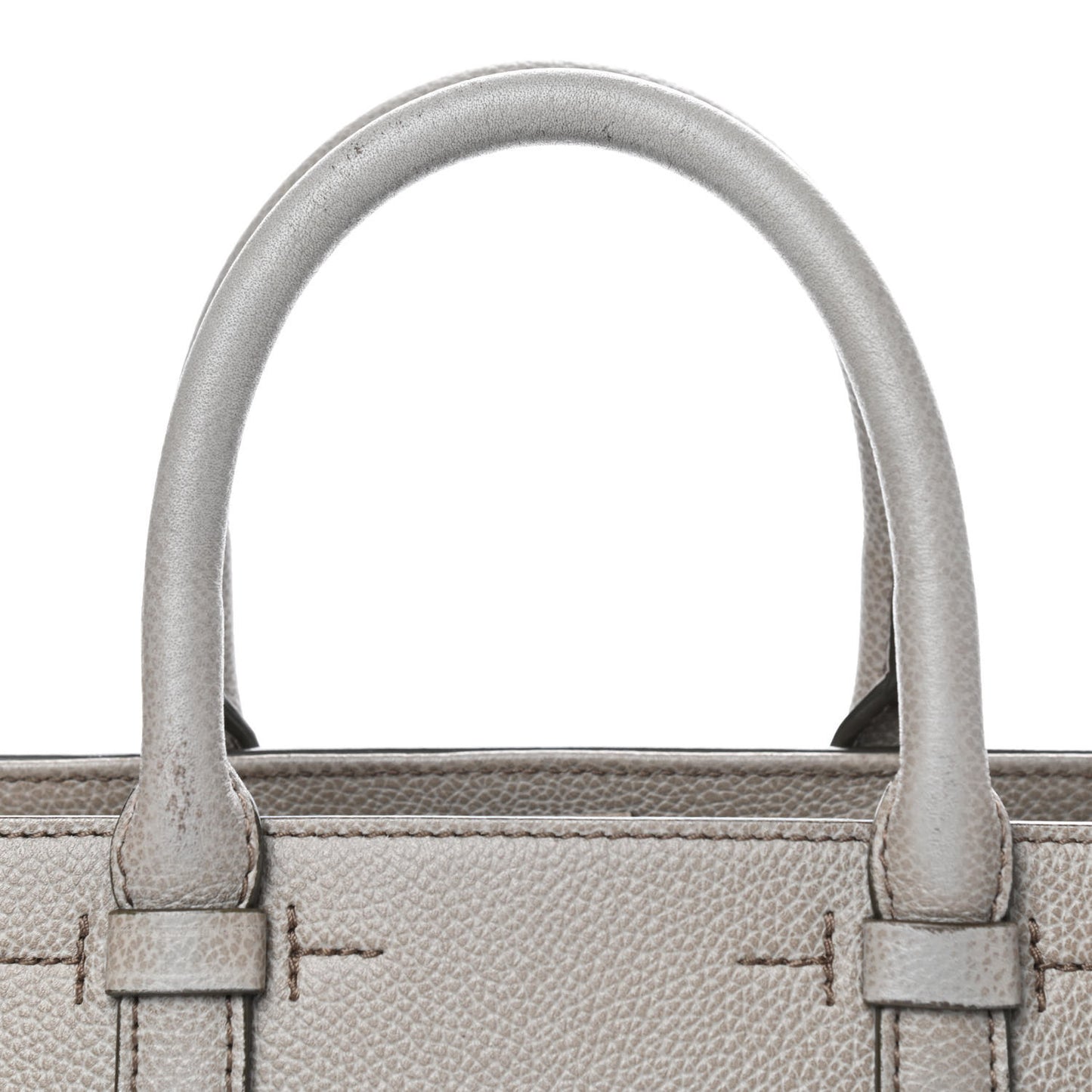 Pebbled Calfskin Jennifer Zip Tote Grey