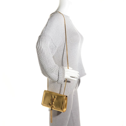 Saint Laurent Calfskin Small Classic Monogram Kate Tassel Satchel Gold 2 of 8