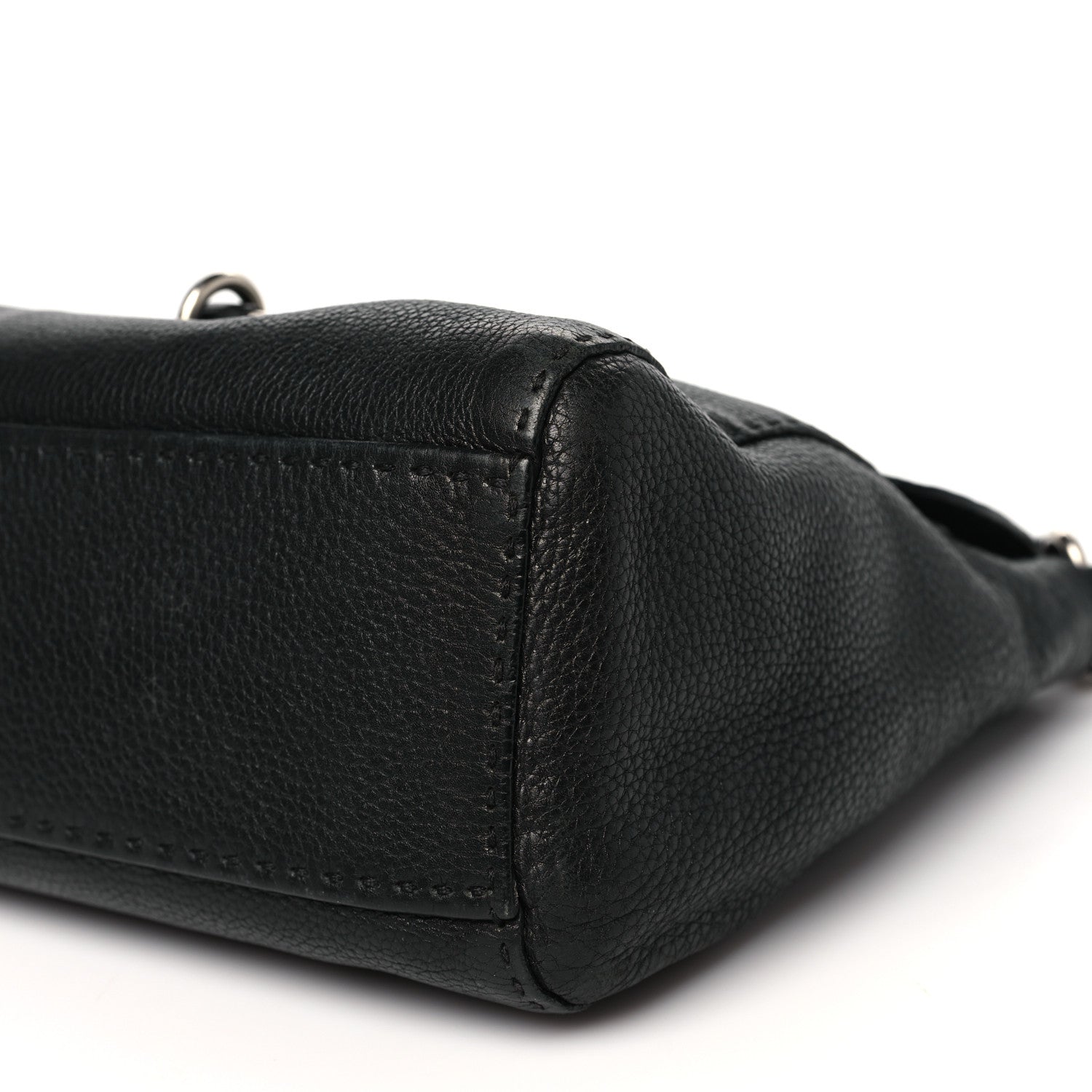 Prada Vitello Daino Shoulder Flap Bag Black 9 of 11