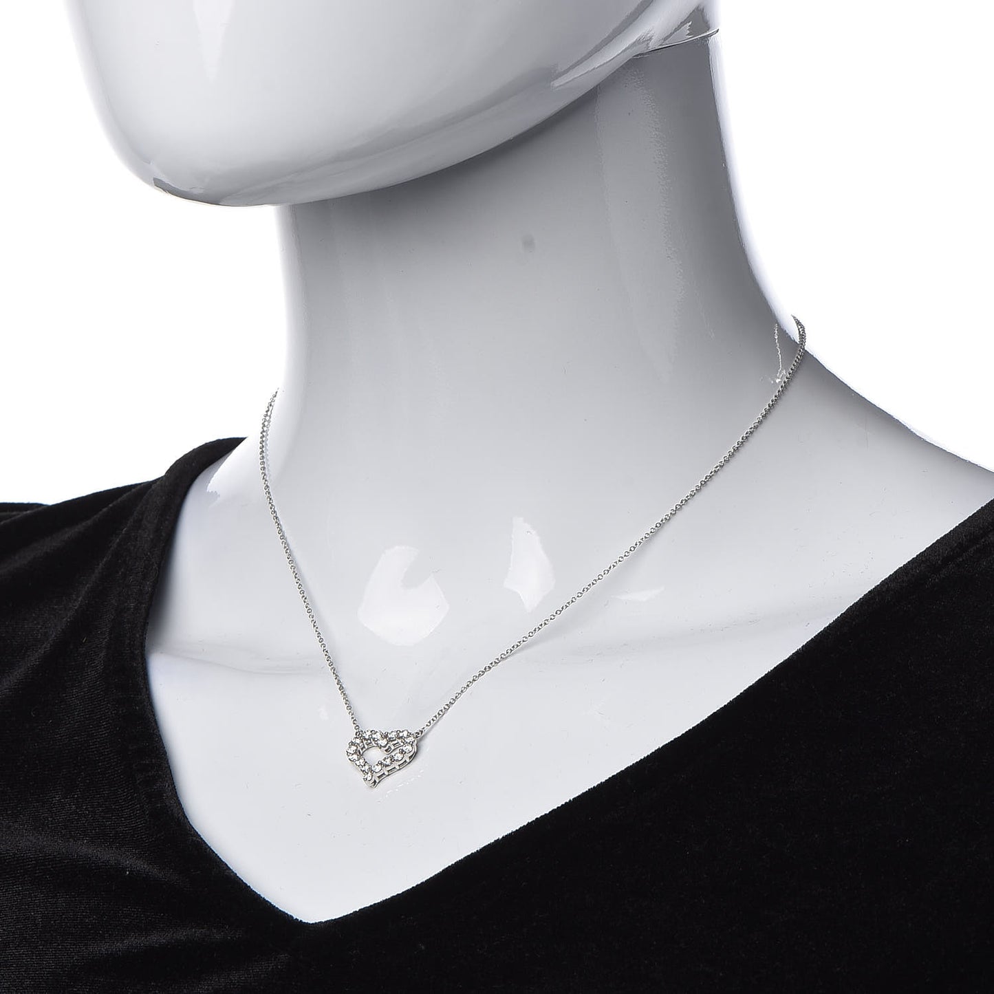 Platinum Diamond Small Heart Pendant Necklace