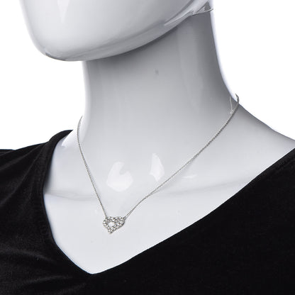 Tiffany Platinum Diamond Small Heart Pendant Necklace 2 of 6