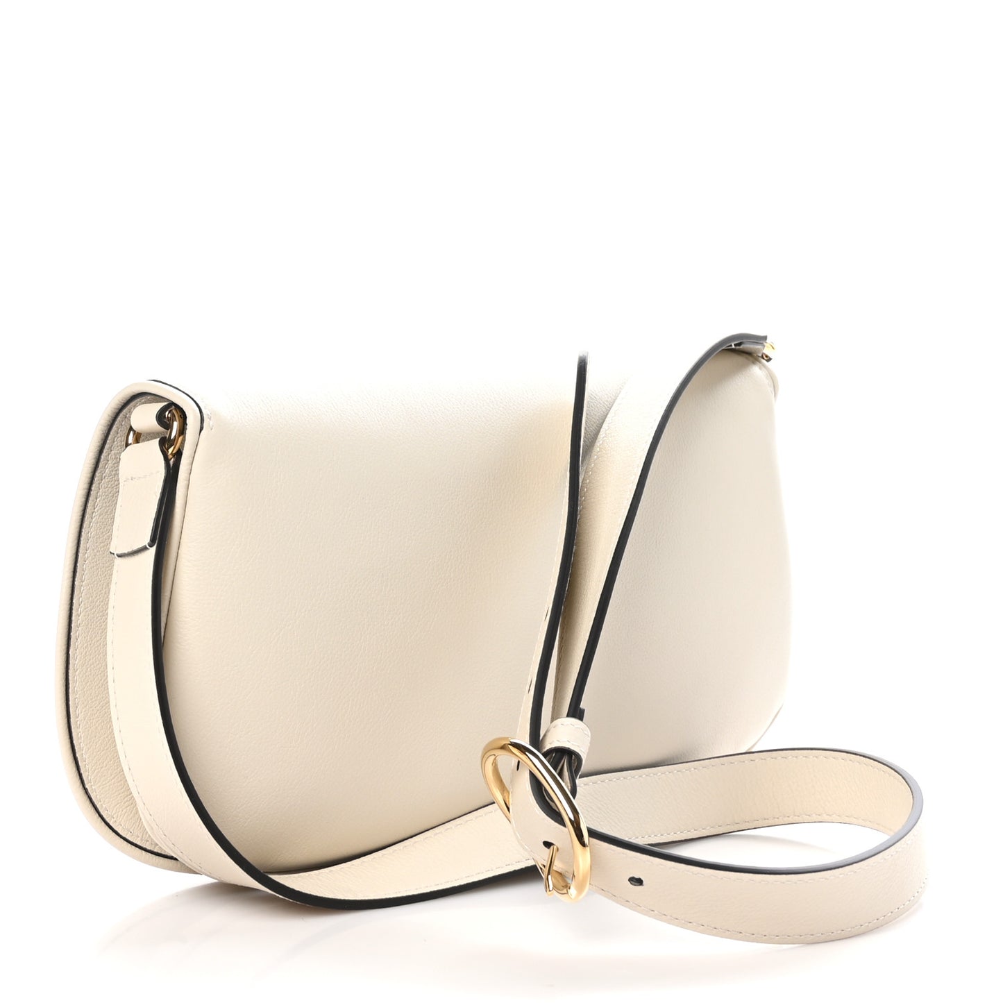 Roxy Calfskin Blondie Chain Shoulder Flap Bag Mystic White