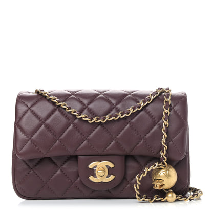 Chanel Lambskin Quilted Mini Rectangular Pearl Crush Flap Burgundy 1 of 4