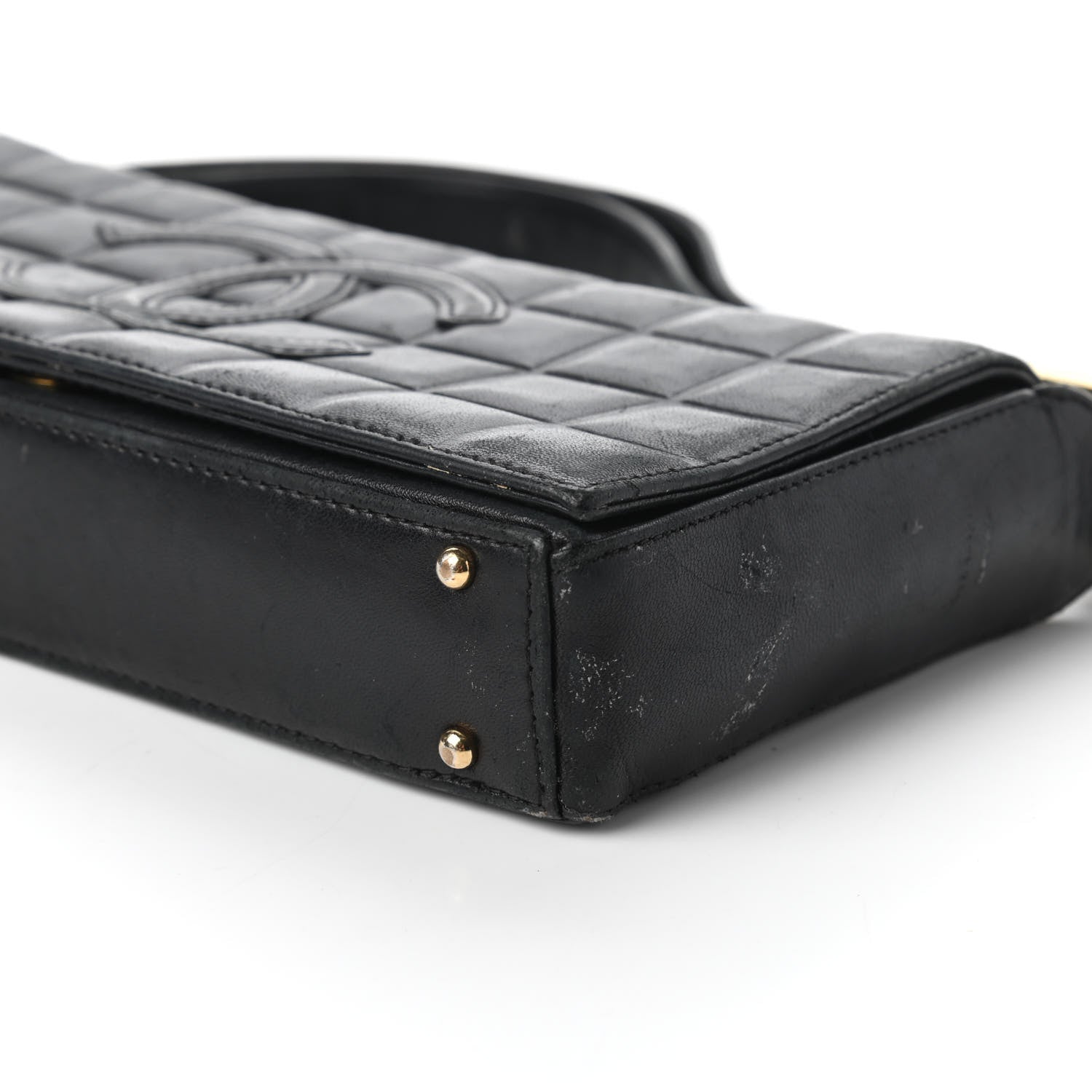 Chanel Lambskin Quilted CC Chocolate Bar Flap Black 7 of 13