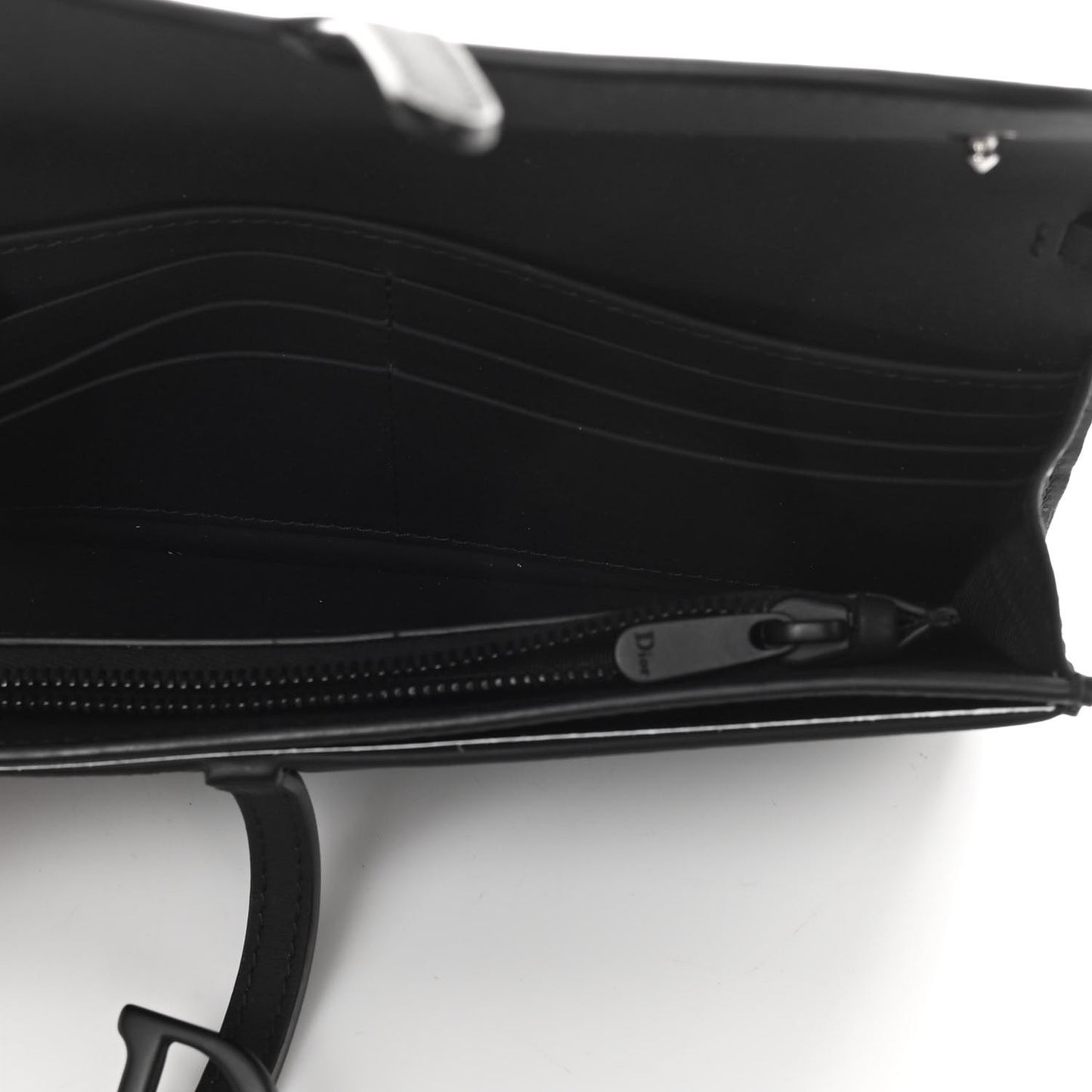 Ultra Matte Calfskin Saddle Chain Wallet Pouch Black