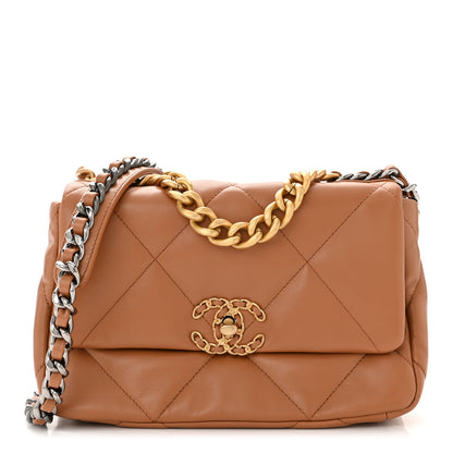 Chanel Lambskin Quilted Medium Chanel 19 Flap Brown 1 of 11