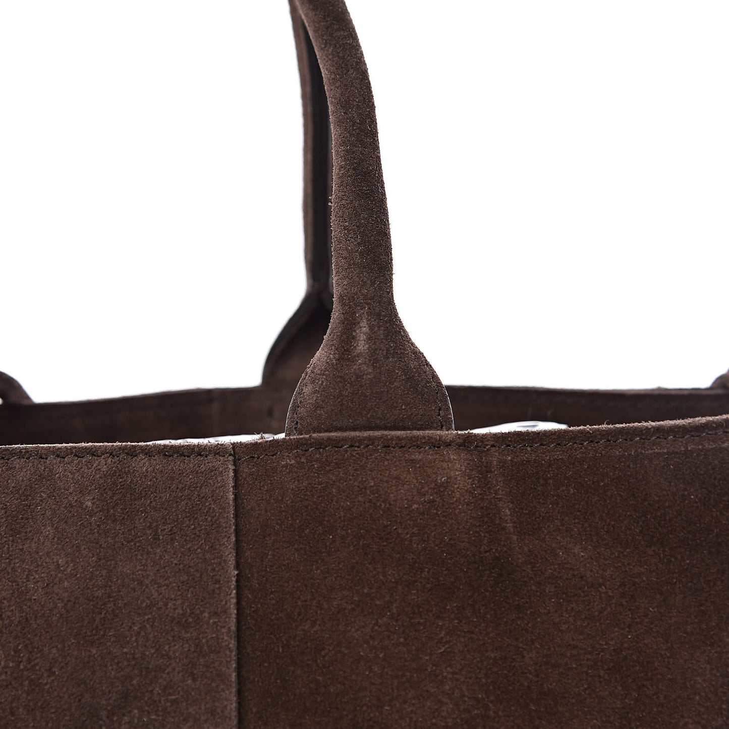 Suede Maxi Intrecciato Small Arco Tote Fondente