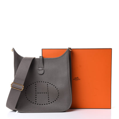 Hermes Taurillon Clemence Evelyne III PM Etain 9 of 9