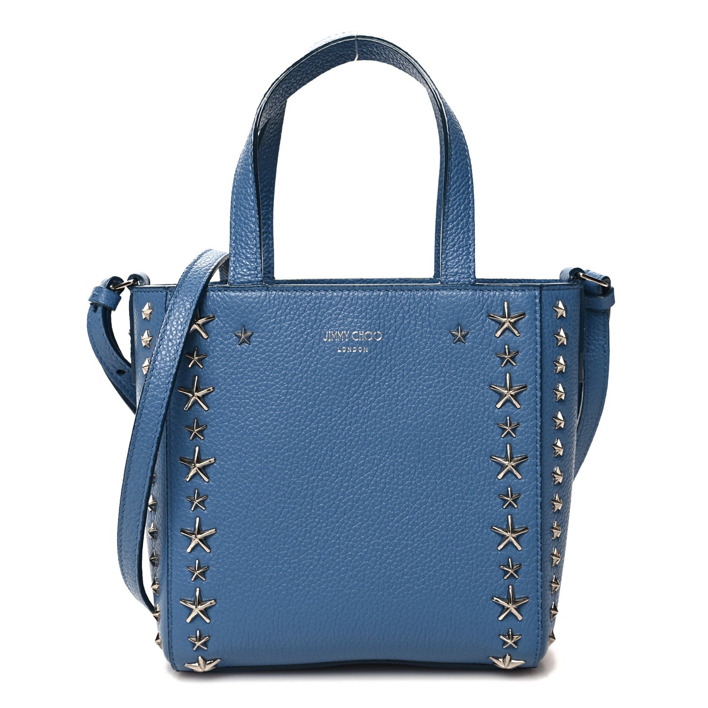 Soft Grainy Calfskin Star Studded Mini Pegasi Tote Butterfly Blue