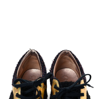 Chanel Tweed Lambskin Runway Sneakers 40 Black Multicolor 8 of 9