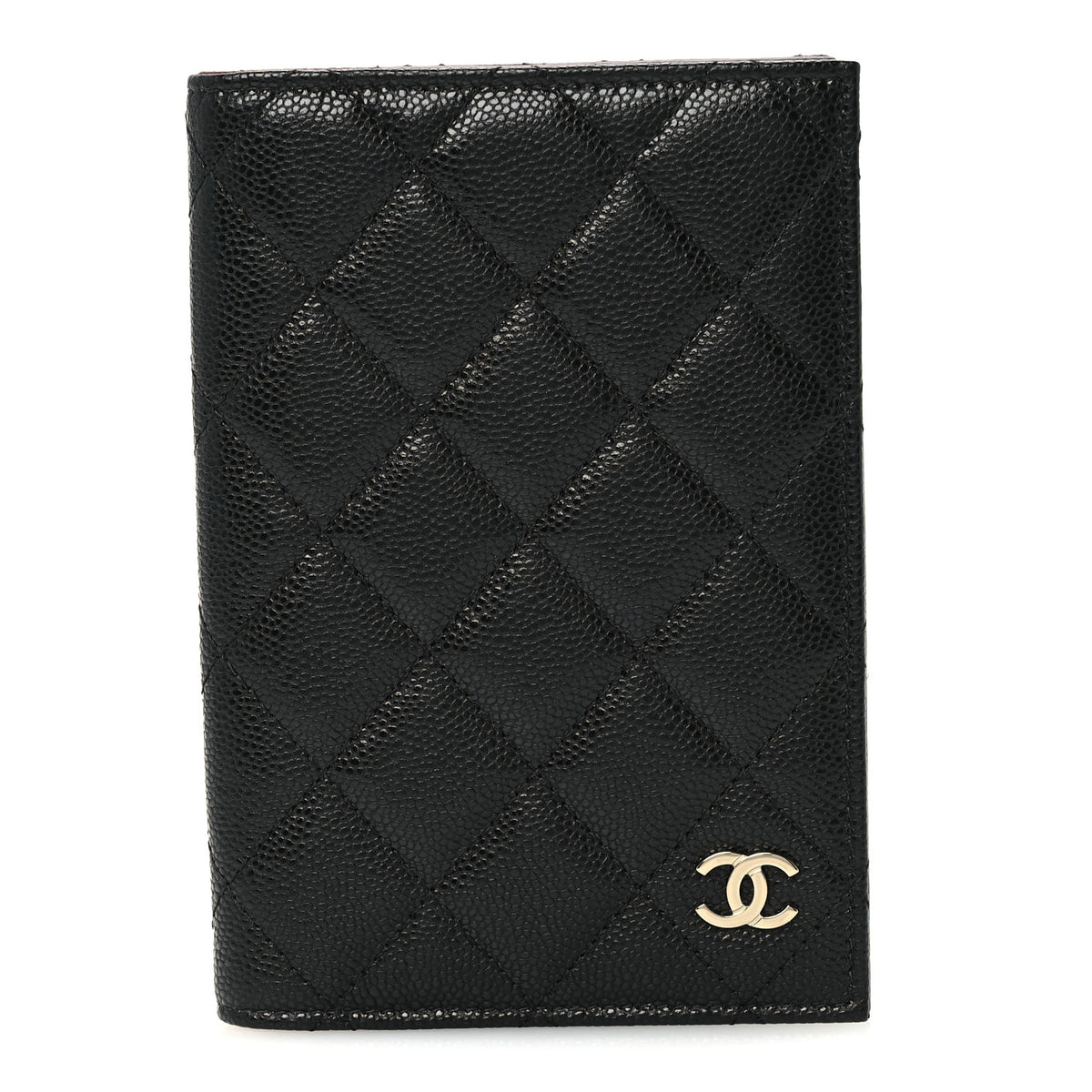 Caviar Quilted Passport Holder Black