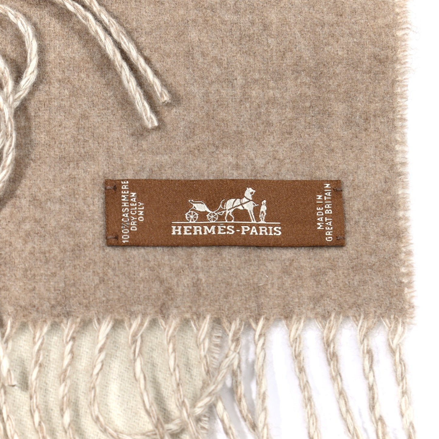 Cashmere Casaque Zig Zag Muffler Etoupe Ivory