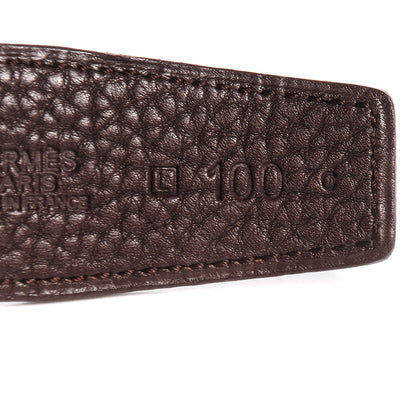 Hermes Box Togo Reversible Martelee Constance 40mm H Belt 100 Noir Chocolate 11 of 13