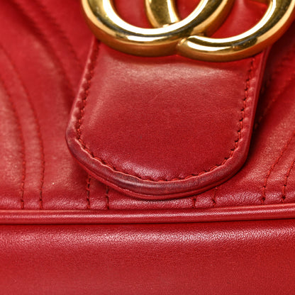 Gucci Calfskin Matelasse Small GG Marmont Shoulder Bag Hibiscus Red 13 of 13