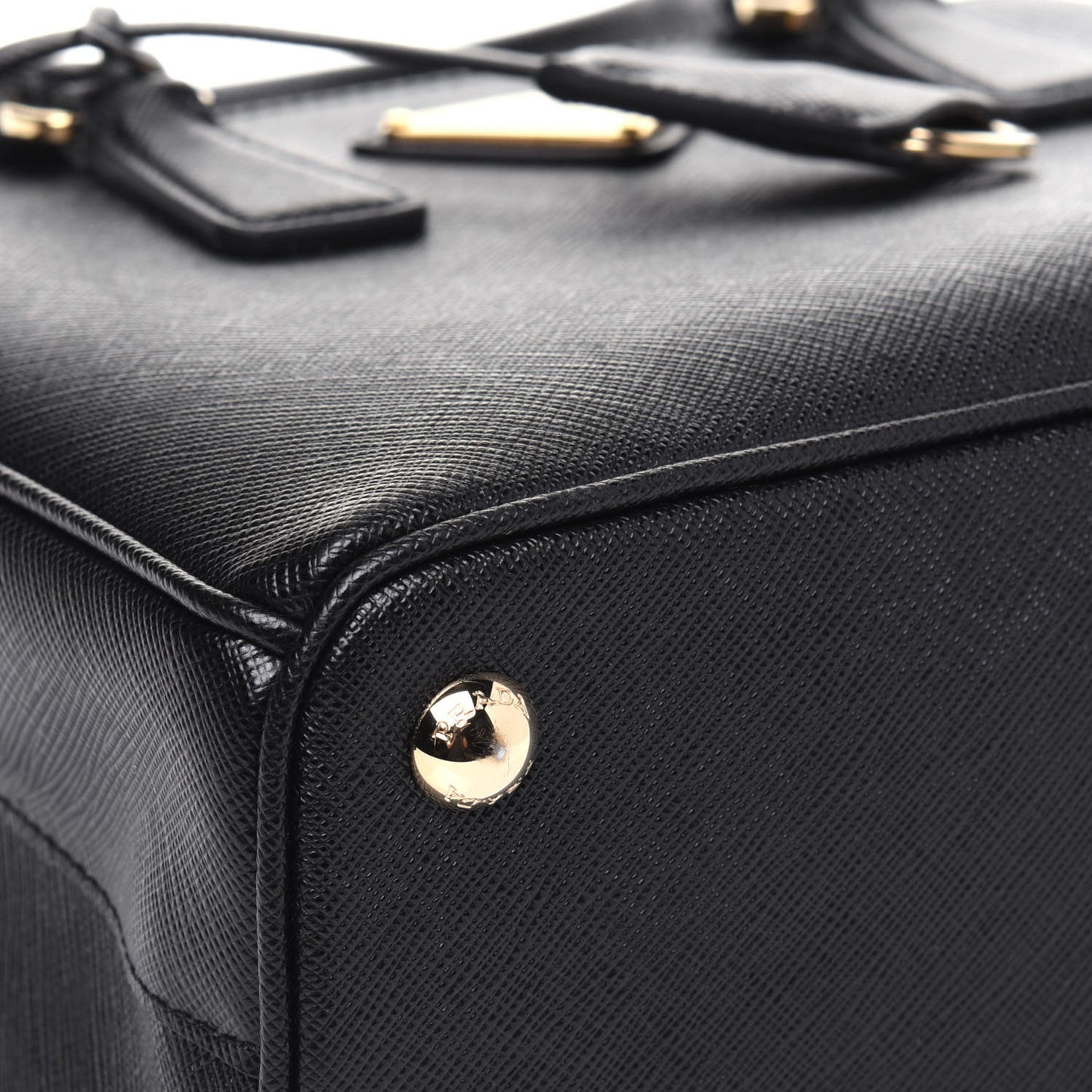 Saffiano Lux Micro Galleria Shoulder Bag Black