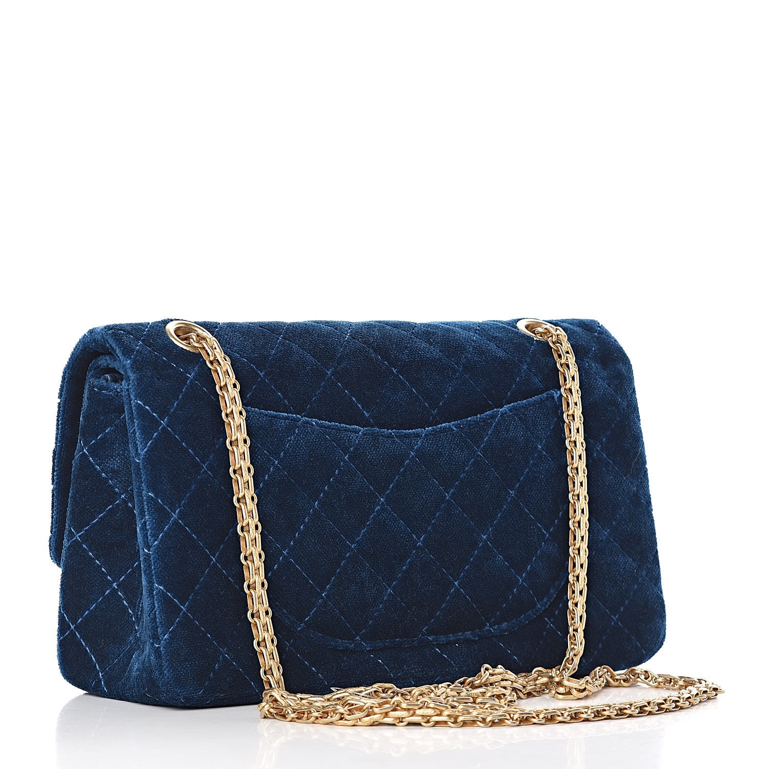 Chanel Velvet Quilted 2.55 Reissue 225 Flap Blue 3 of 10