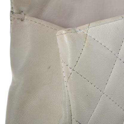 Chanel Calfskin Quilted Large Cambon Flap White Black 15 of 23