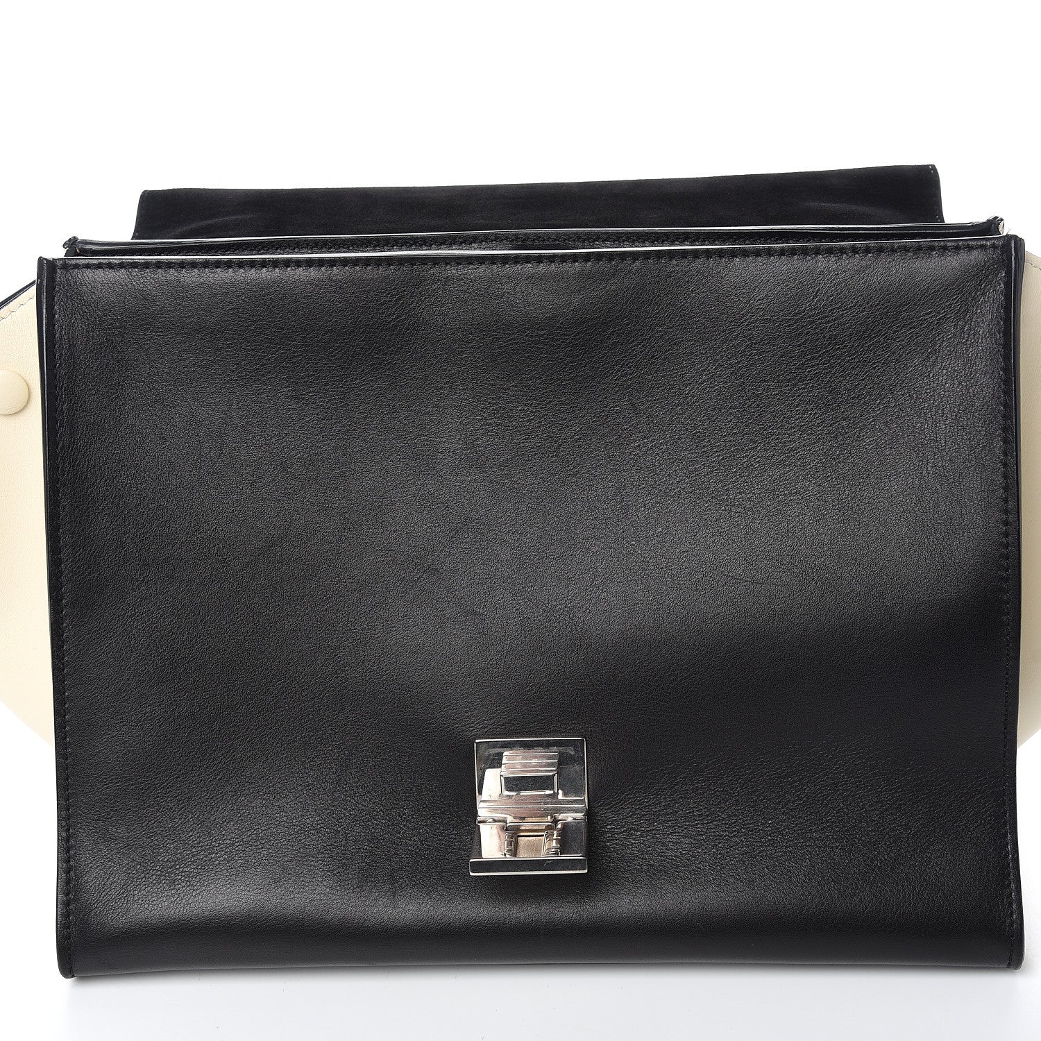 Celine Drummed Calfskin Medium Tri-Color Trapeze Light Khaki 11 of 14