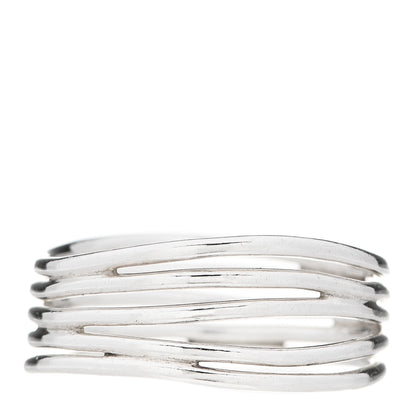 Tiffany Sterling Silver Elsa Peretti 5 Row Wave Ring 58 8.25 1 of 6