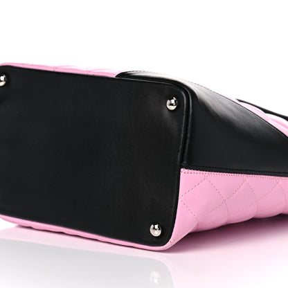 Chanel Calfskin Quilted Medium Cambon Tote Pink Black 9 of 9