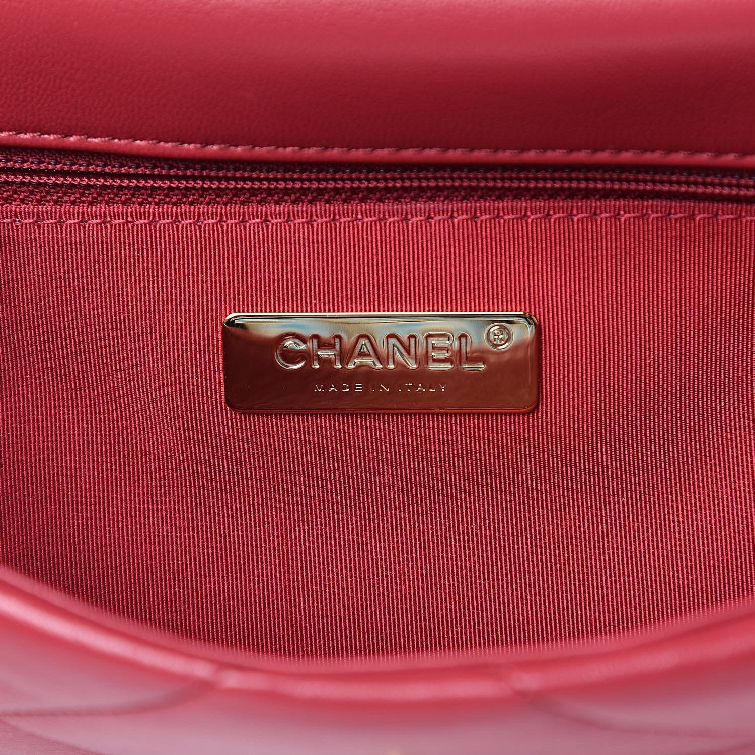 Chanel Lambskin Quilted Medium 19 Flap Red 6 of 10