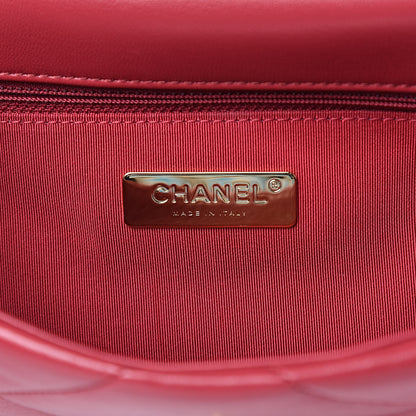 Chanel Lambskin Quilted Medium 19 Flap Red 6 of 10