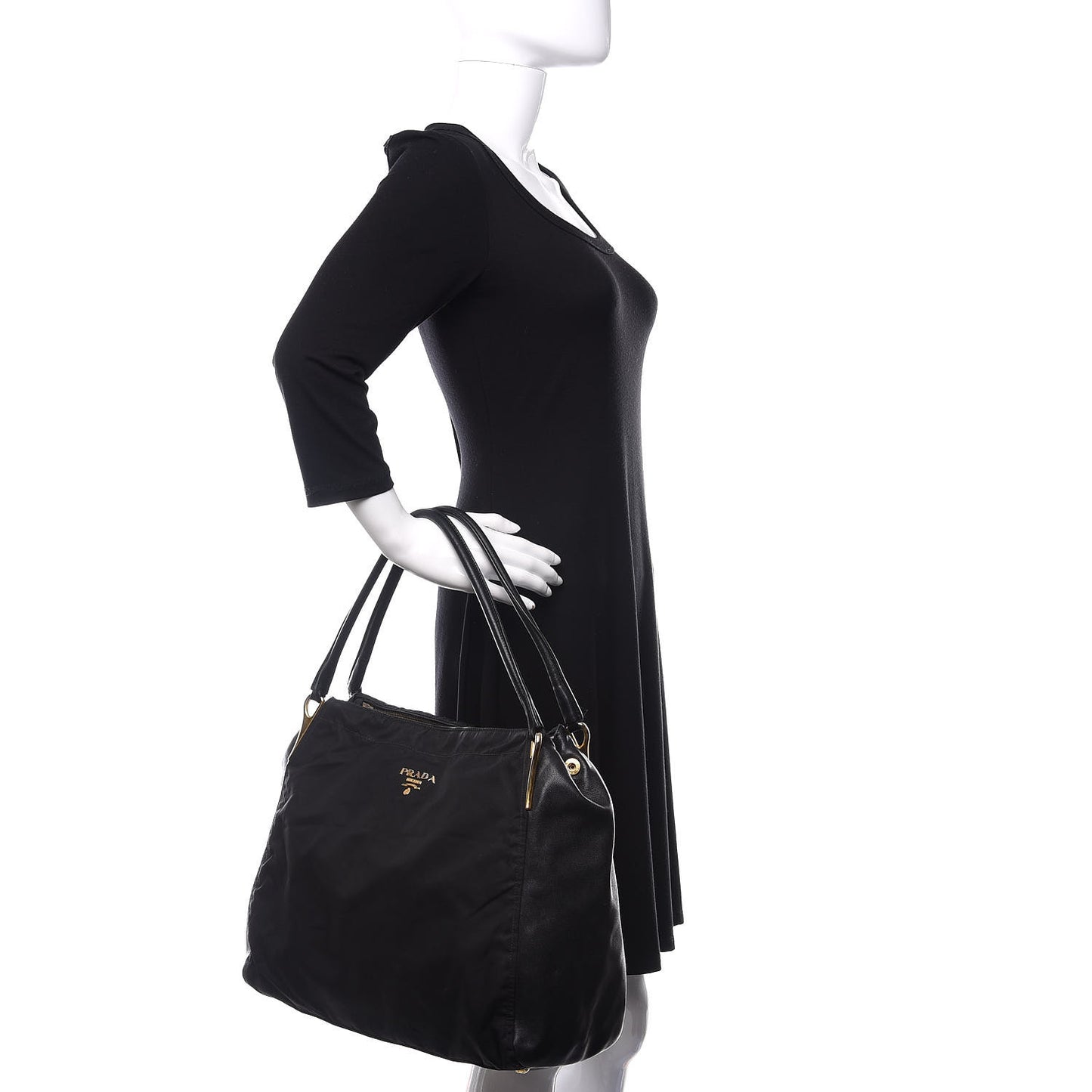 Tessuto Nylon Saffiano Tote Black
