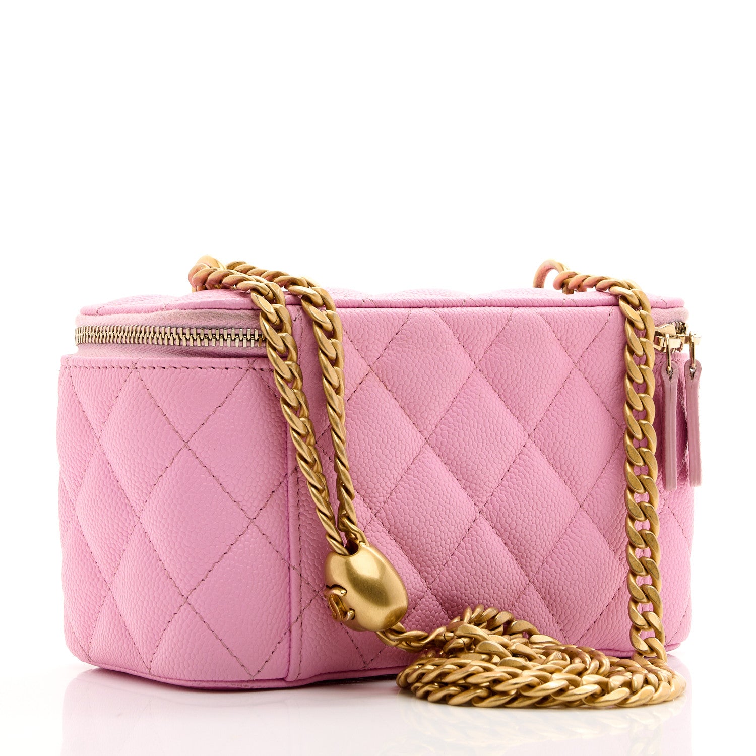 Chanel Caviar Quilted Sweetheart Vanity Case Pink 2 of 12
