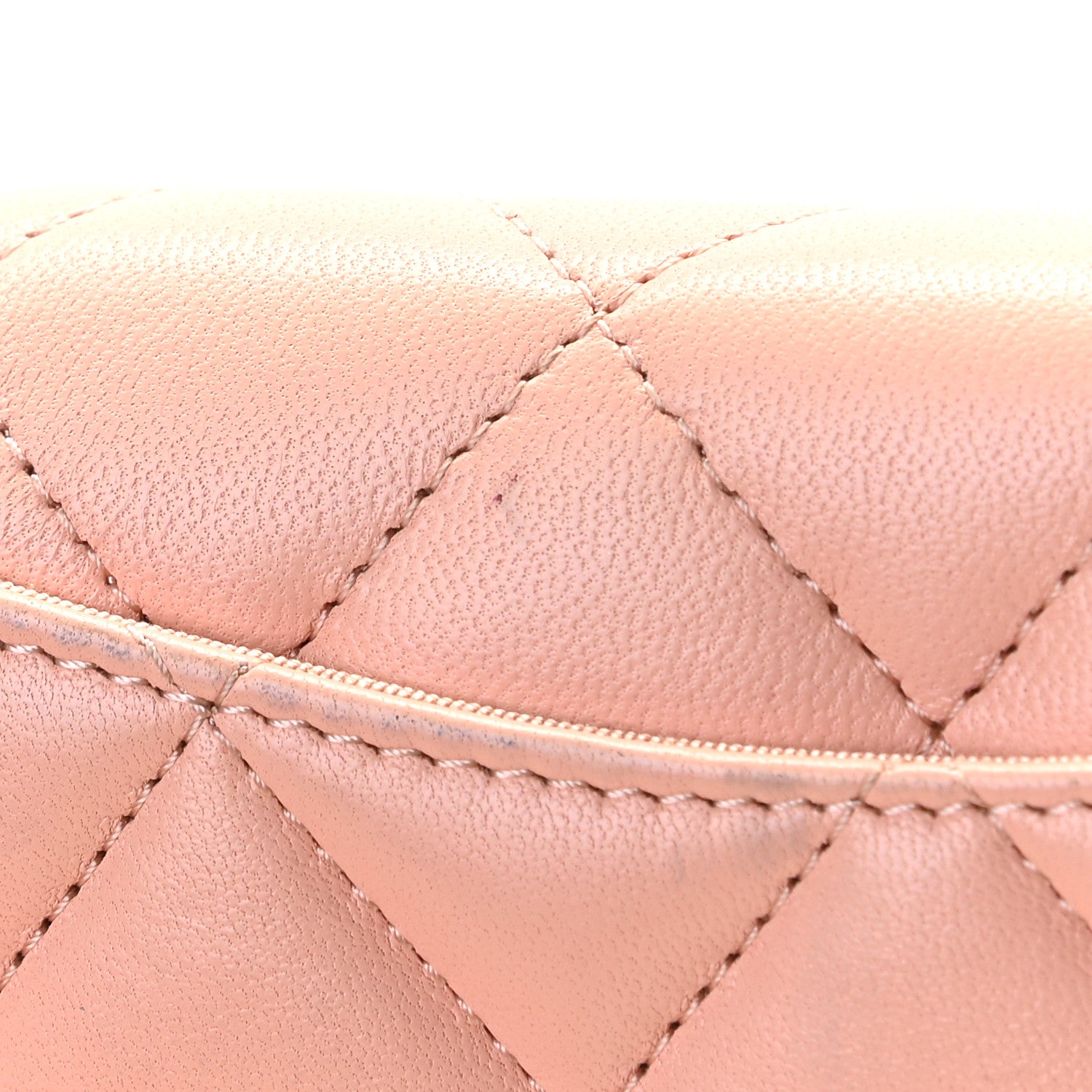 Chanel Lambskin Quilted Flap Card Holder On Chain Light Pink 4 of 13
