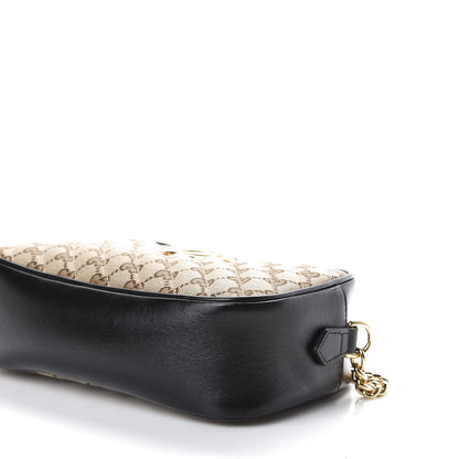 Gucci Monogram Matelasse Diagonal Small GG Marmont Chain Shoulder Bag Beige Black 6 of 9