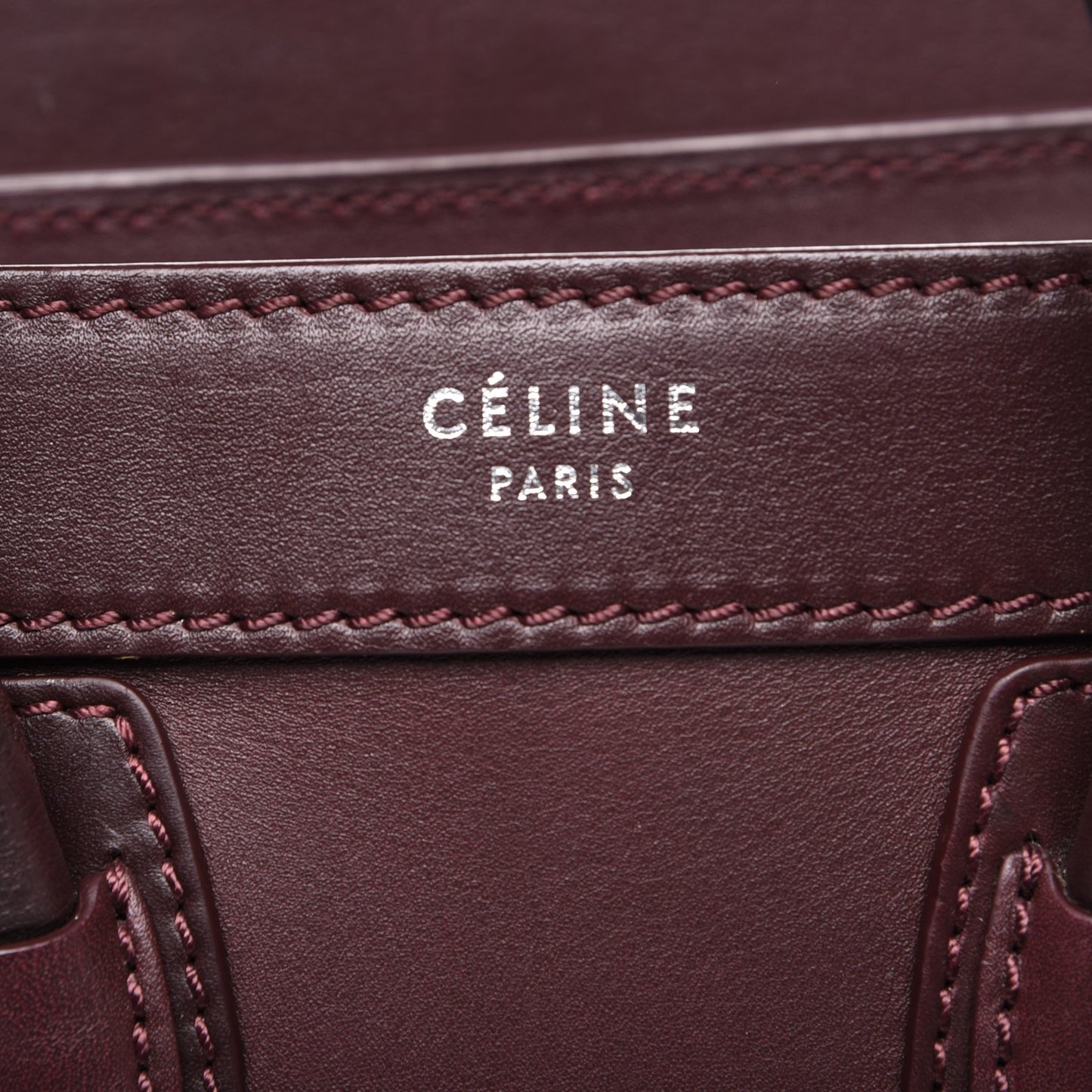 Smooth Calfskin Nano Luggage Burgundy