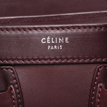 Celine Smooth Calfskin Nano Luggage Burgundy 6 of 9