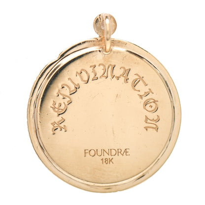 Foundrae 18K Yellow Gold Diamond Champleve Enamel Medium Wholeness Snake Medallion Pendant 3 of 3