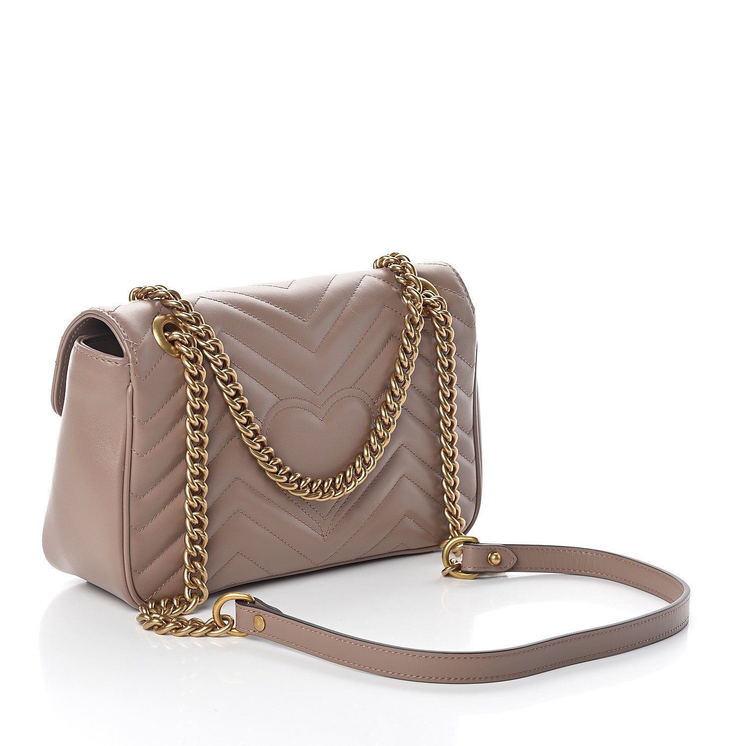 Gucci Calfskin Matelasse Small GG Marmont Shoulder Bag Porcelain Rose 2 of 8