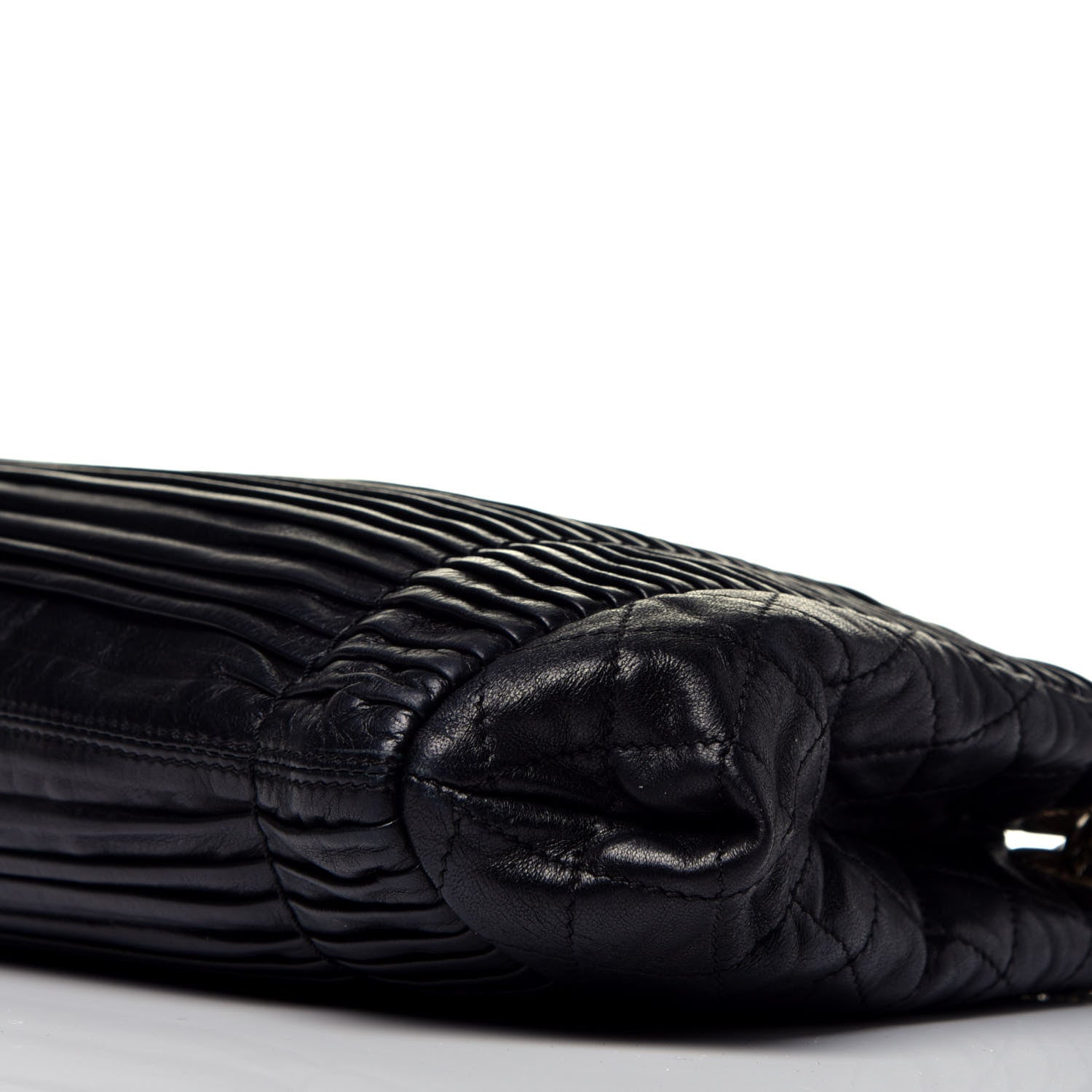 Chanel Lambskin Pleated Shoulder Bag Black 8 of 8