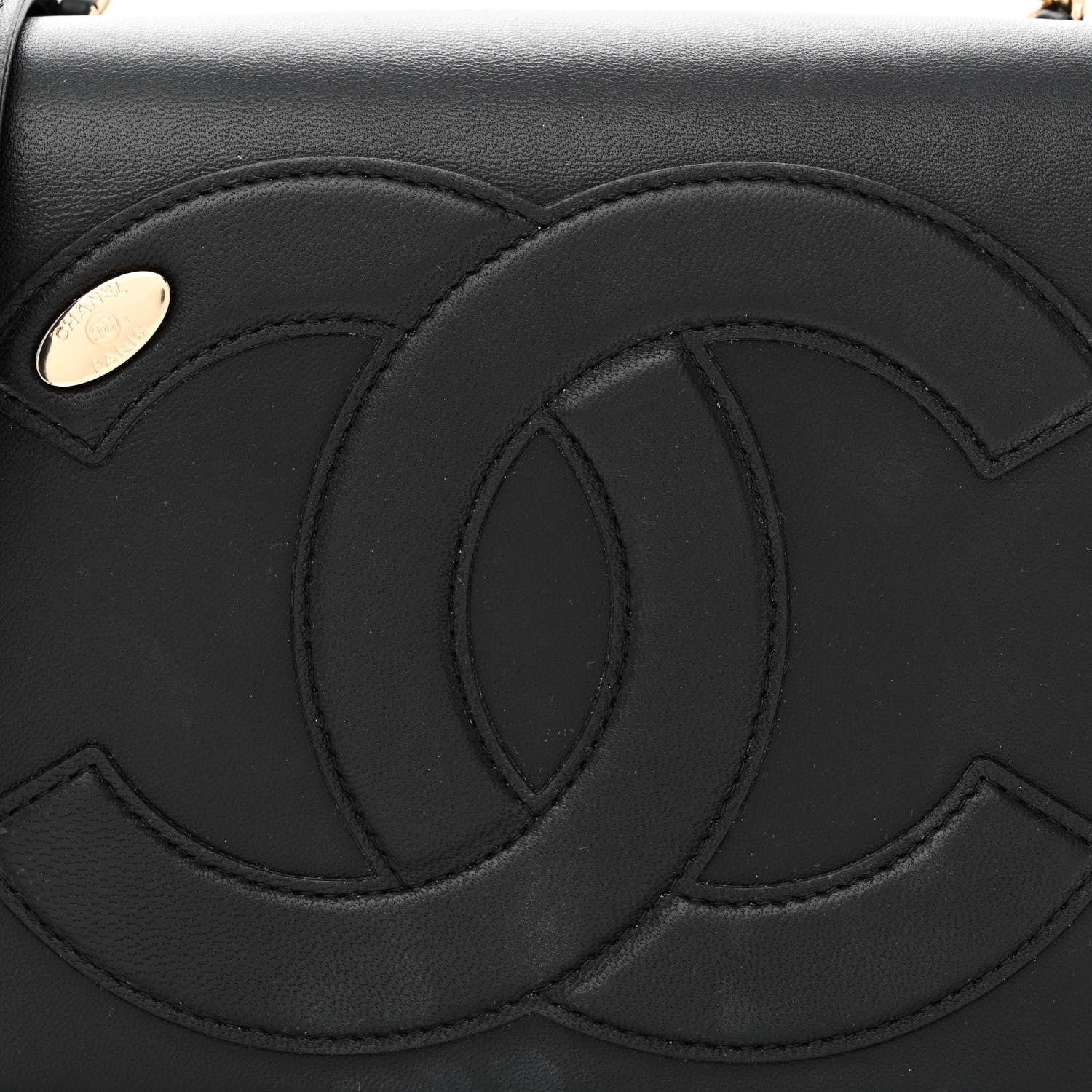 Chanel Lambskin CC Mania Flap Bag Black 8 of 11