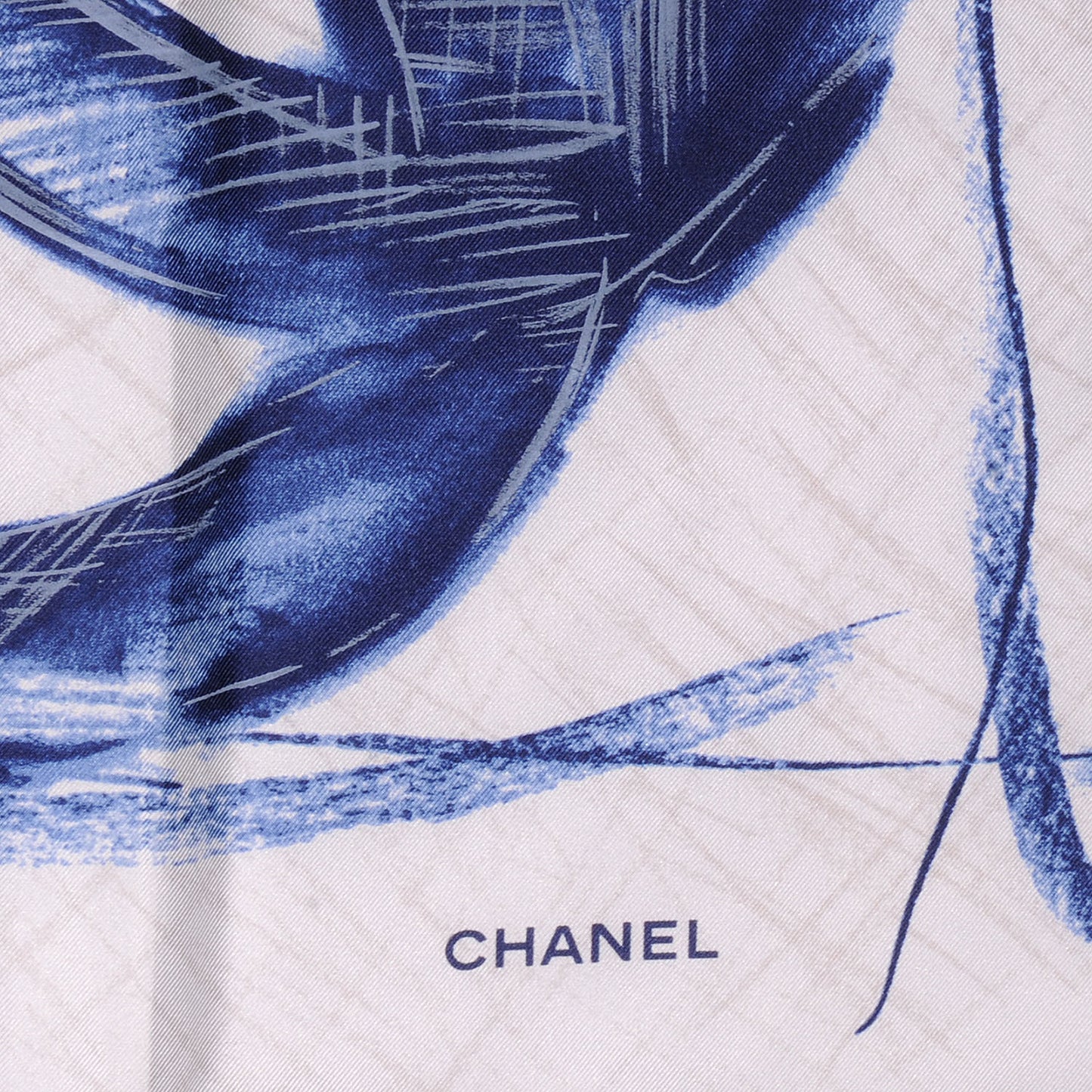 Silk CC Camellia Square Scarf Blue