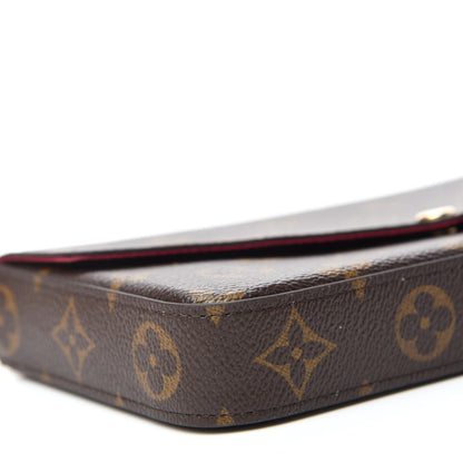 Louis Vuitton Monogram Pochette Felicie Chain Wallet Fuchsia 6 of 11