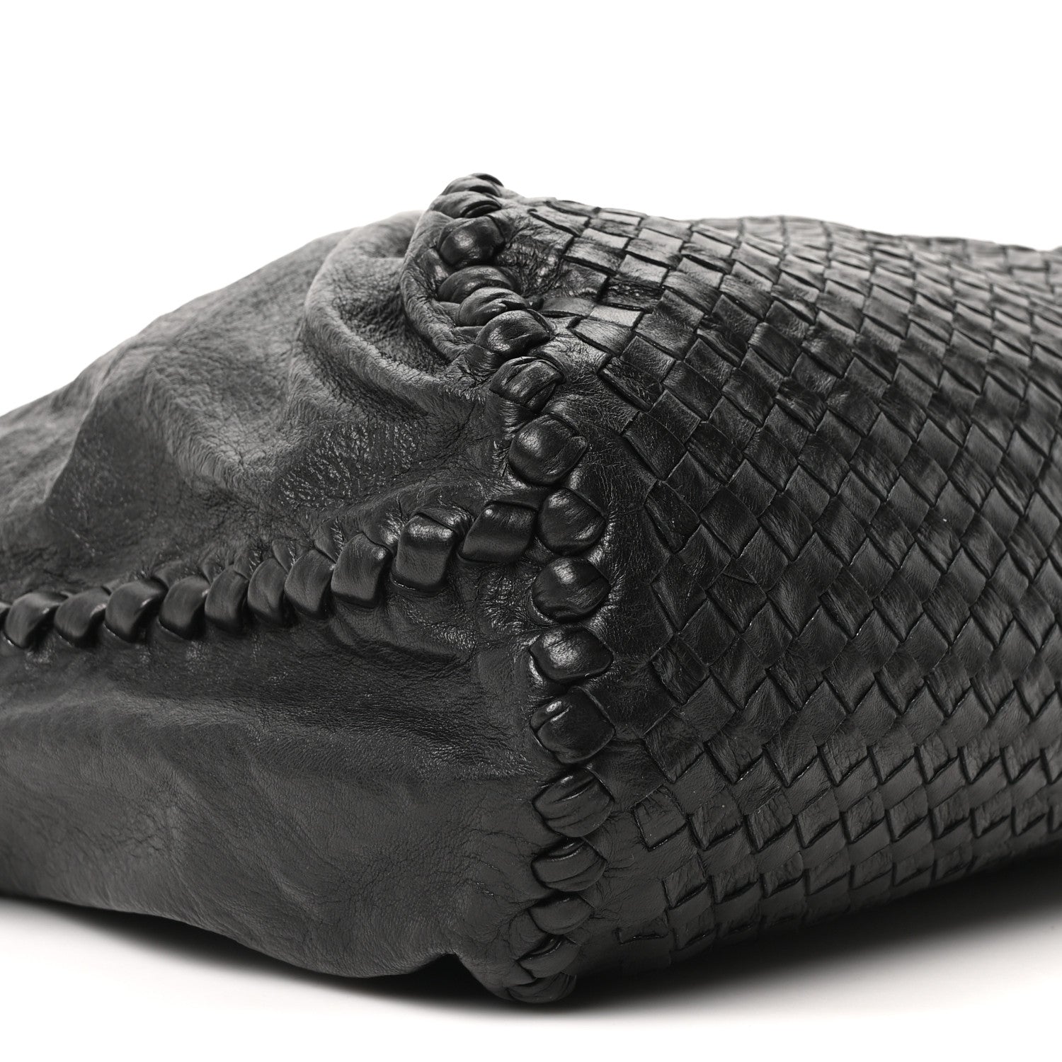 Bottega Veneta Grained Lambskin Intrecciato Large Shoulder Bag