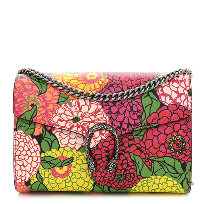 Gucci X KEN SCOTT Textured Calfskin Pomponica Print Mini Dionysus Chain Wallet Multicolor Fuxia Pompon 1 of 11