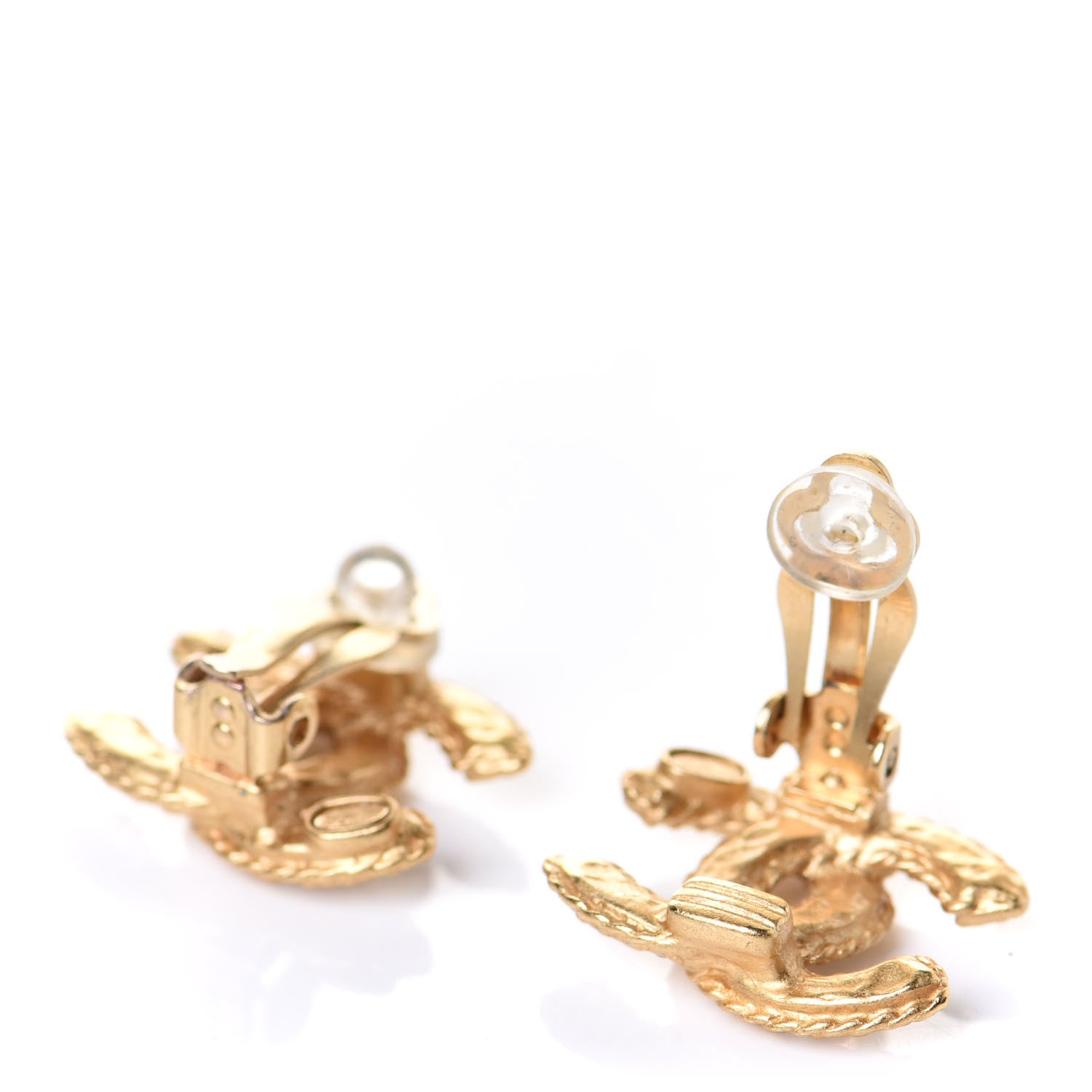 Chanel Crystal CC Clip On Earrings Gold 3 of 5
